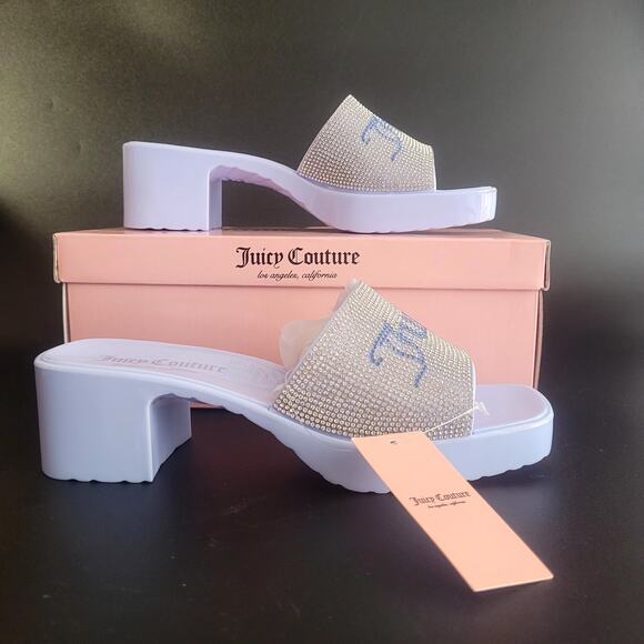 Juicy Couture Harmona Periwinkle Blue Platform Sandals Sz 7.5 Easter Spring NWB - Picture 2 of 8